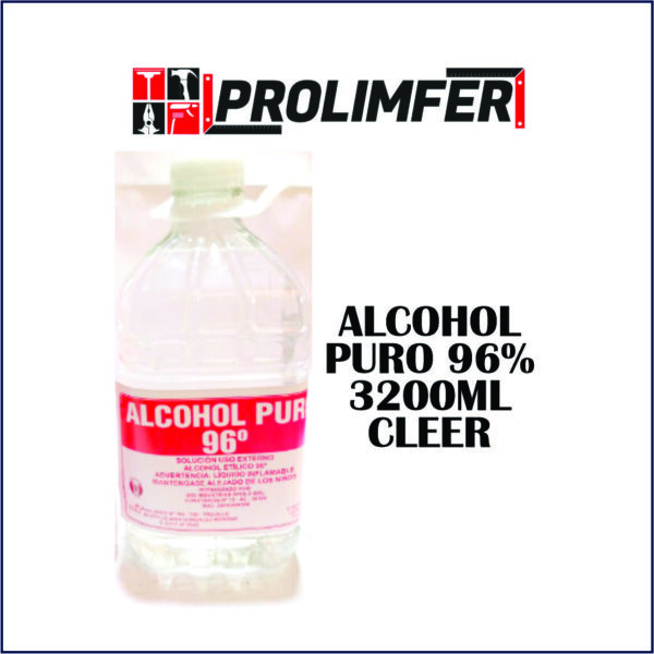 Alcohol puro 96% 3200ml - CLEER