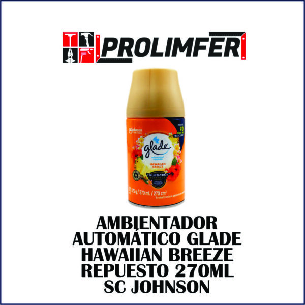 Ambientador automático Glade hawaiian breeze spray repuesto 270ml - SC JOHNSON