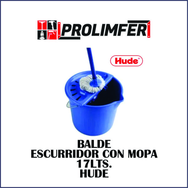 Balde escurridor con mopa 17lts - HUDE