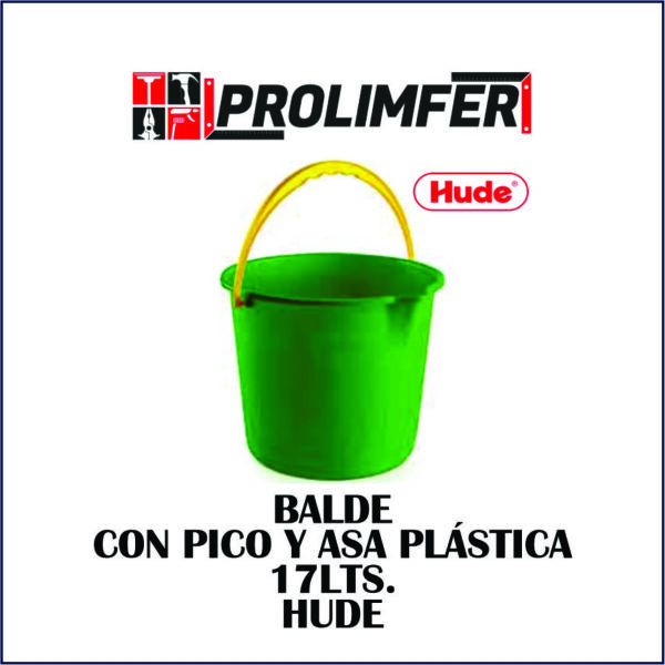 Balde con pico y asa plástica 17lts - HUDE