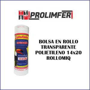 Bolsa en rollo transparente polietileno 14x20 - PLASTIMIQ