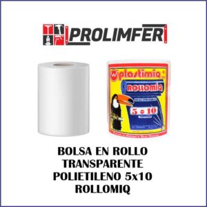 Bolsa en rollo transparente polietileno 5x10 - PLASTIMIQ