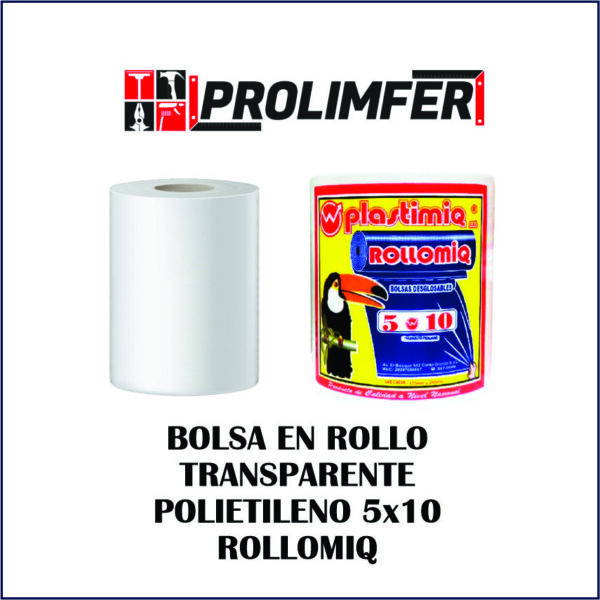 Bolsa en rollo transparente polietileno 5x10 - PLASTIMIQ