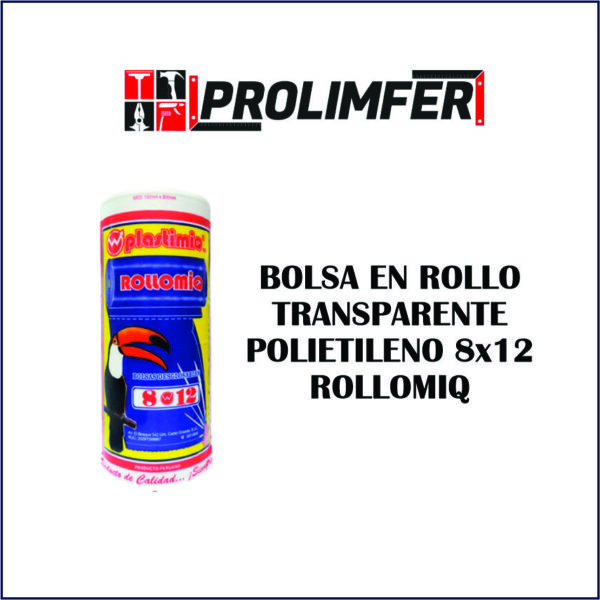 Bolsa en rollo transparente polietileno 8x12 - PLASTIMIQ