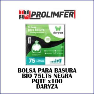 Bolsa para basura bio 75lts negra pqte x100 - DARYZA