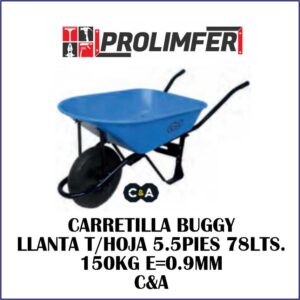 Carretilla BUGGY llanta tipo rombo 5.5' 78lts 150kg E=0.9mm - C&A