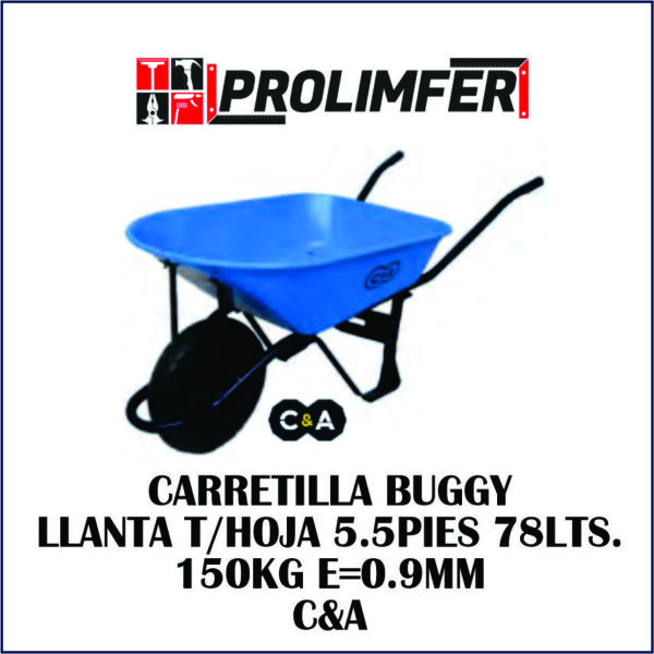 Carretilla BUGGY llanta tipo rombo 5.5' 78lts 150kg E=0.9mm - C&A