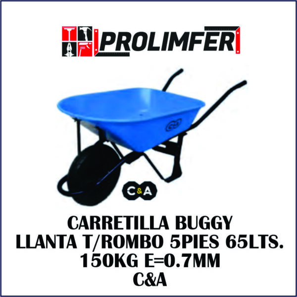 Carretilla BUGGY llanta tipo rombo 5' 65lts 150kg E=0.7mm - C&A