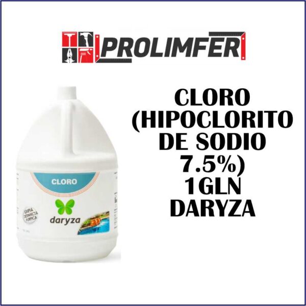 Cloro (hipoclorito de sodio 7.5%) 1gln - DARYZA