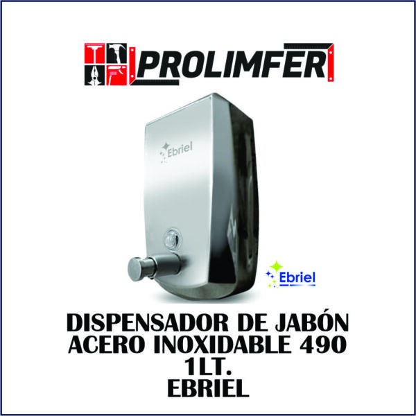 Dispensador de jabón acero inoxidable 490 1lt - EBRIEL