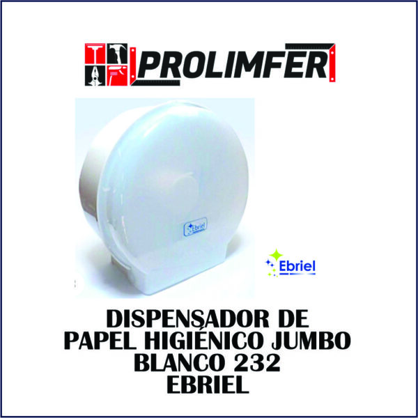 Dispensador de papel higiénico jumbo blanco 232 - EBRIEL