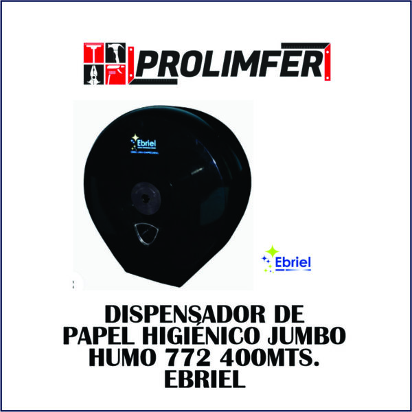 Dispensador de papel higiénico jumbo humo 772 400mts - EBRIEL