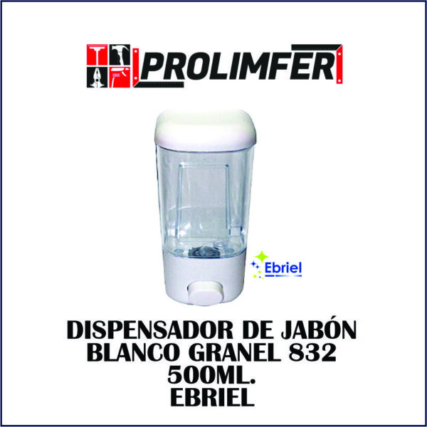 Dispensador de jabón blanco granel 832 500ml - EBRIEL