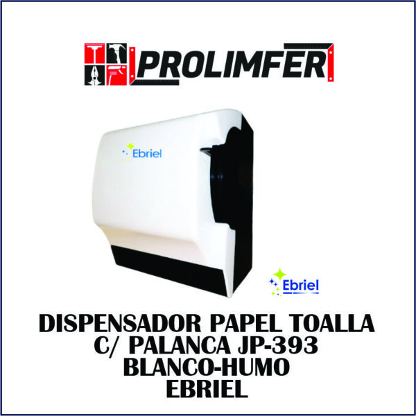 Dispensador papel toalla con palanca JP-393 blanco-humo - EBRIEL