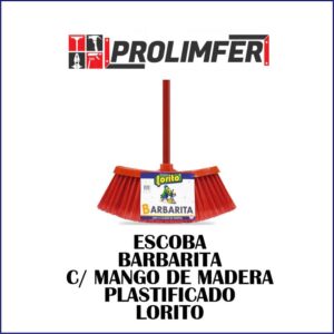 Escoba Barbarita con mango de madera plastificado - LORITO