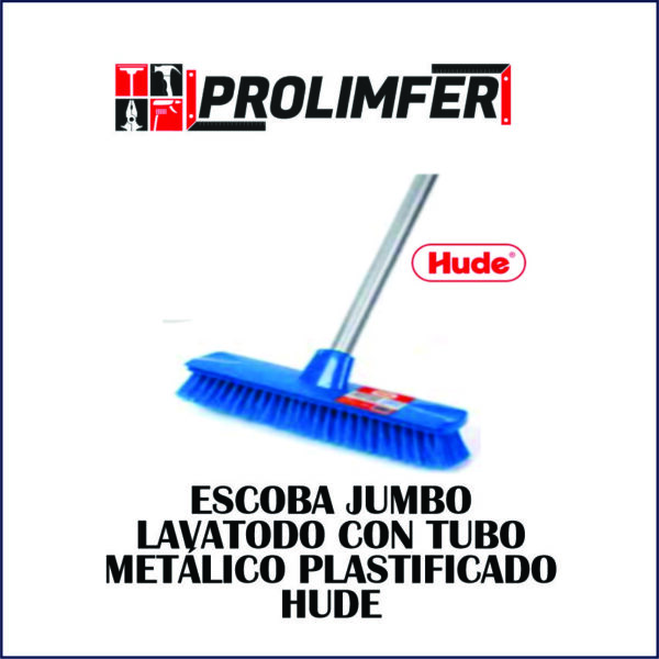 Escoba lavatodo jumbo con tubo metálico plastificado - HUDE