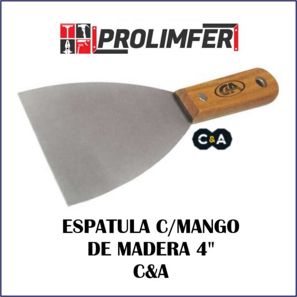 Espátula con mango de madera 4" - C&A