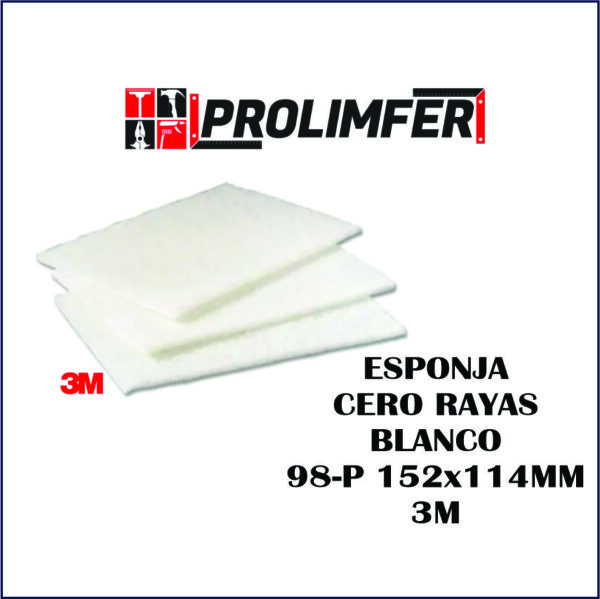 Esponja cero rayas blanco 98-P 152x114mm - 3M