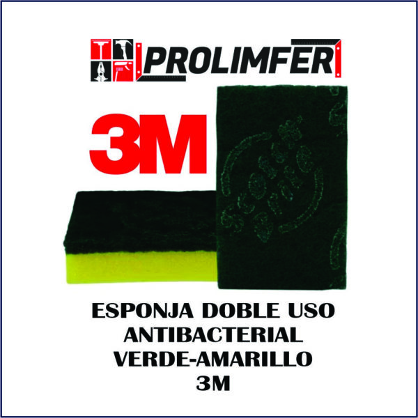 Esponja doble uso antibacterial verde-amarillo - 3M