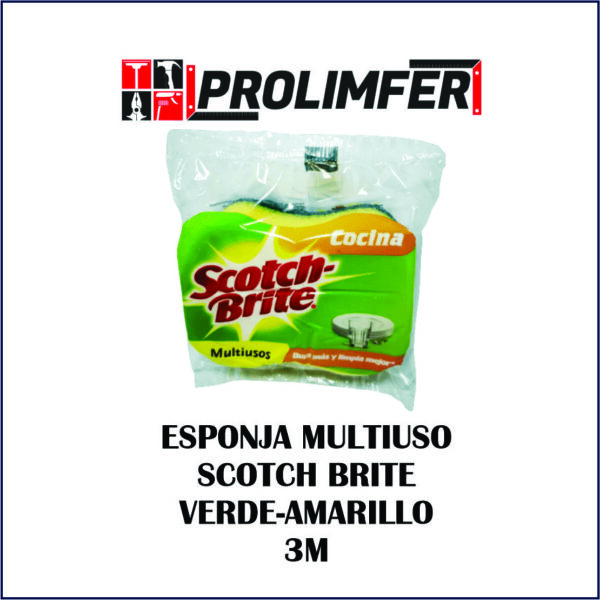 Esponja multiuso Scotch Brite verde-amarillo - 3M