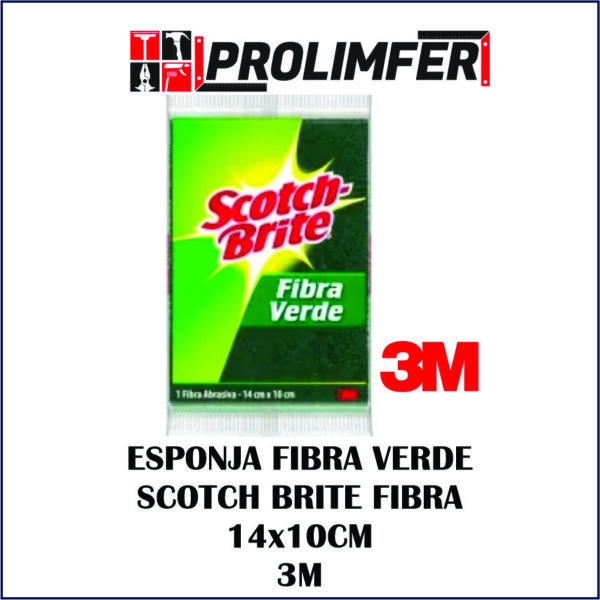 Esponja fibra verde Scotch Brite 14x10cm - 3M