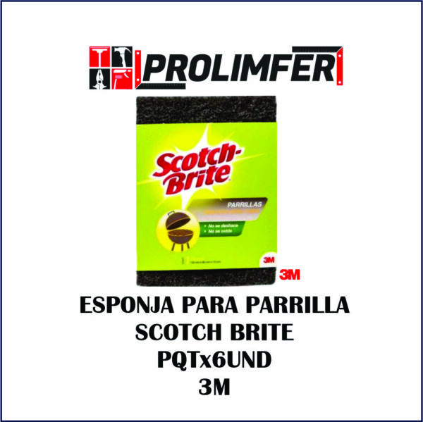 Esponja para parrilla Scotch Brite paquete x6und - 3M