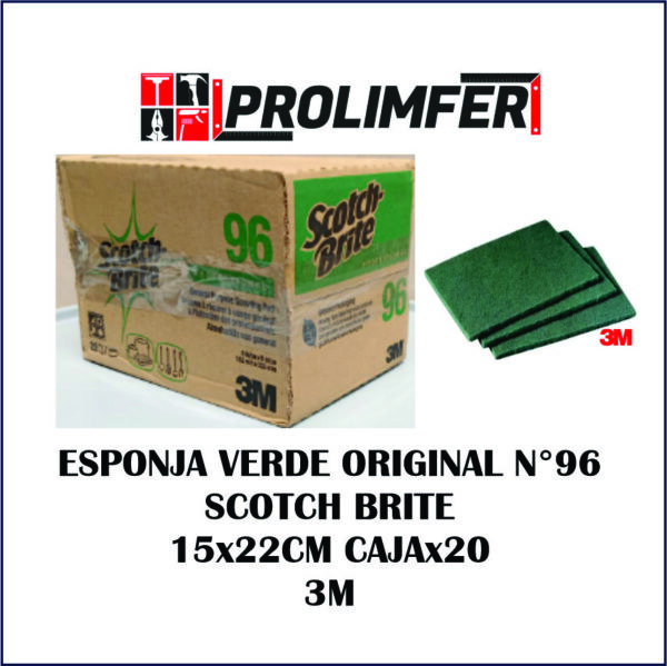 Esponja verde original 96 Scotch Brite 15x22cm caja x20und - 3M