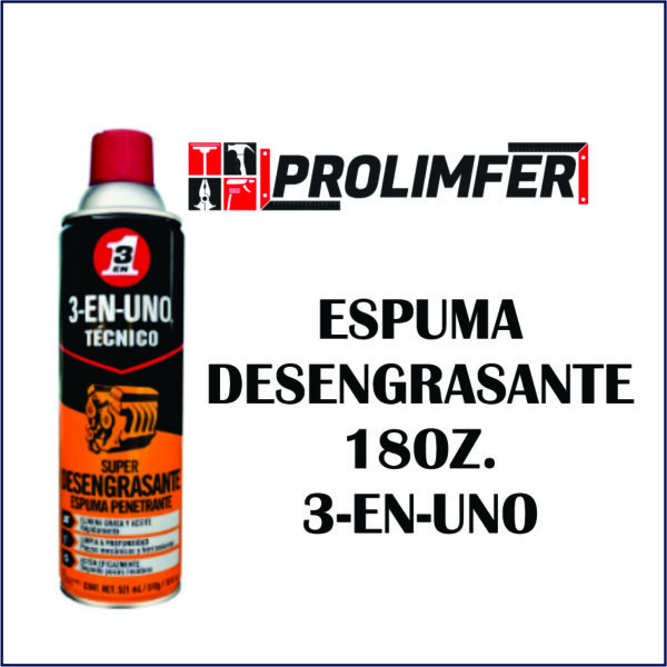 Espuma desengrasante 18oz - 3-EN-UNO