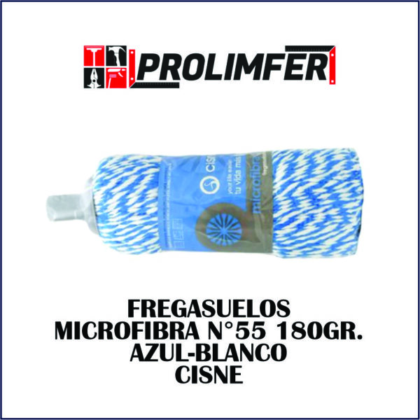 Fregasuelos microfibra N° 55 180gr azul-blanco - CISNE