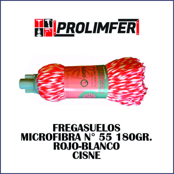 Fregasuelos microfibra N° 55 180gr rojo-blanco - CISNE