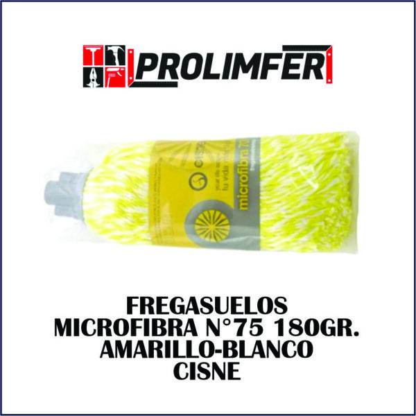 Fregasuelos microfibra N° 75 180gr amarillo-blanco - CISNE