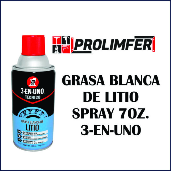 Grasa blanca de litio spray 7oz - 3-EN-UNO