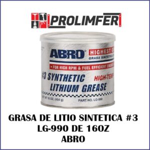 Grasa de litio sintética #3 LG-990 16oz - ABRO