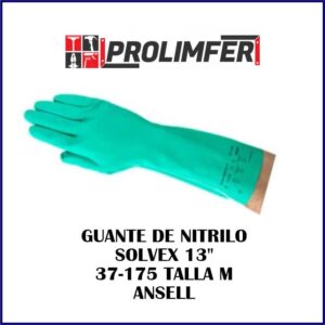 Guante de nitrilo SOLVEX 13" 37-175 talla M - ANSELL