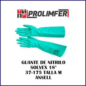Guantes de nitrilo SOLVEX 18" 37-185 talla M - ANSELL