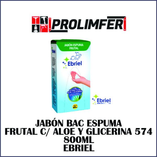 Jabón BAC espuma frutal con alóe y glicerina 574 800ml - EBRIEL