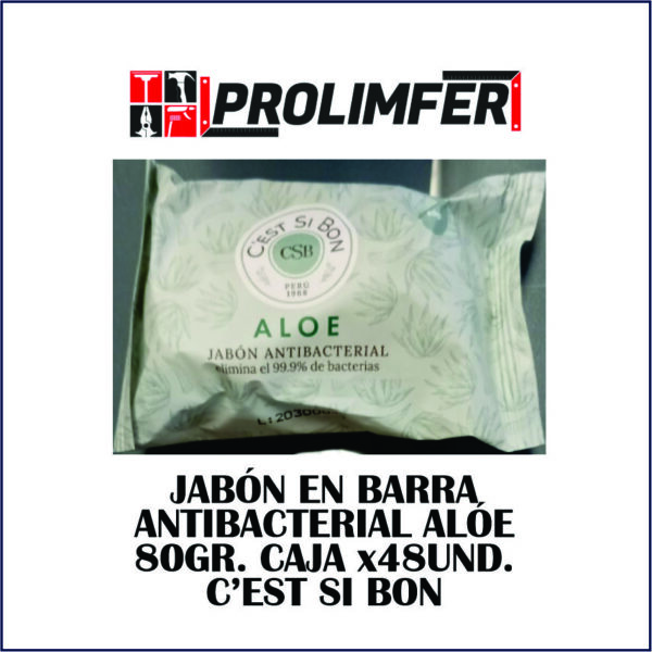 Jabón en barra antibacterial alóe 80gr caja x48 - C'EST SI BON