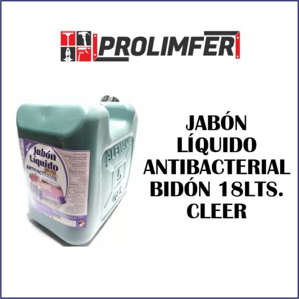 Jabón líquido antibacterial lavanda bidón 18lts - CLEER