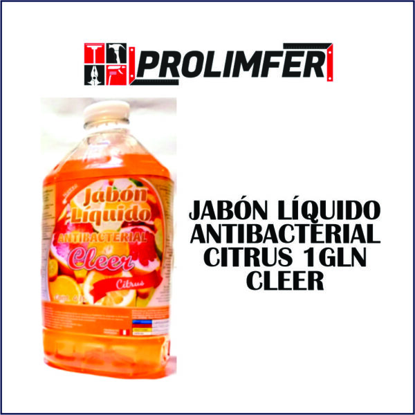 Jabón líquido antibacterial citrus 1gln - CLEER