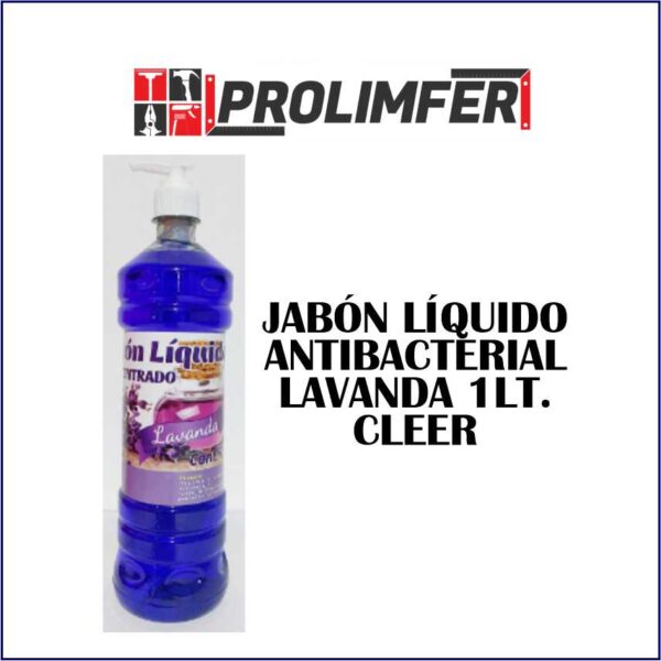 Jabón líquido antibacterial lavanda 1lt - CLEER