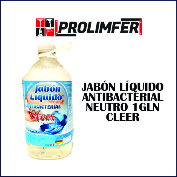 Jabón líquido antibacterial neutro 1gln - CLEER