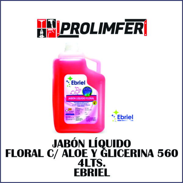 Jabón líquido floral con alóe y glicerina 560 4lts - EBRIEL