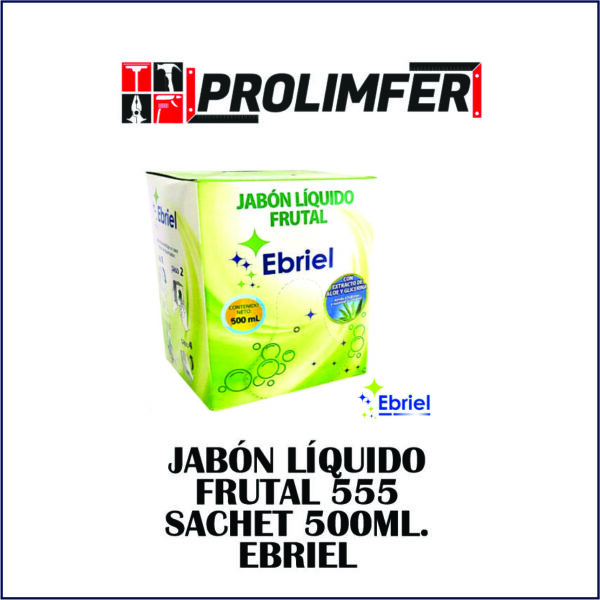 Jabón líquido frutal 555 sachet 500ml - EBRIEL