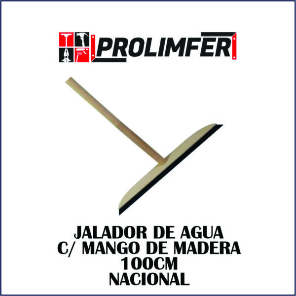 Jalador de agua con mango de madera 100cm - NACIONAL