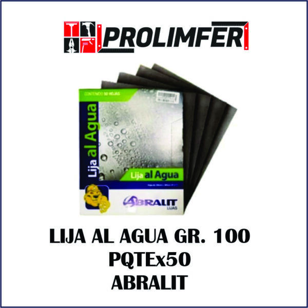 Lija al agua gramo 100 paquete x50und - ABRALIT