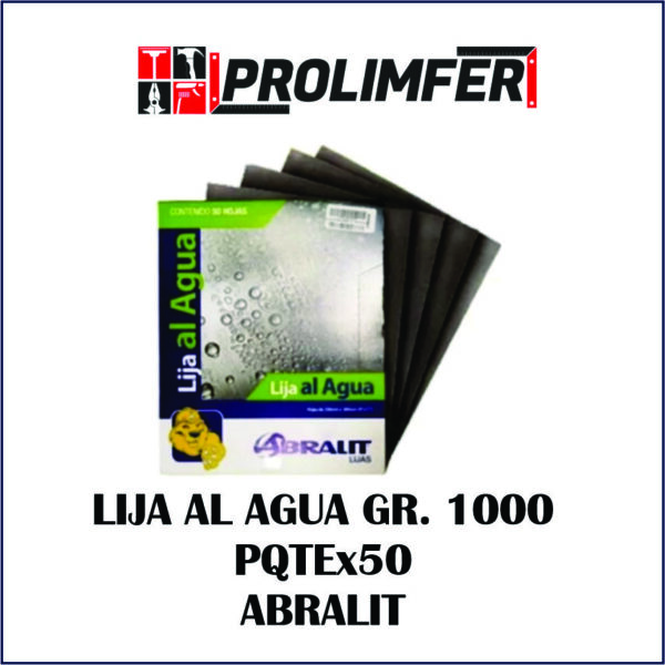 Lija al agua gramo 1000 paquete x50und - ABRALIT