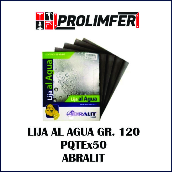 Lija al agua gramo 120 paquete x50und - ABRALIT