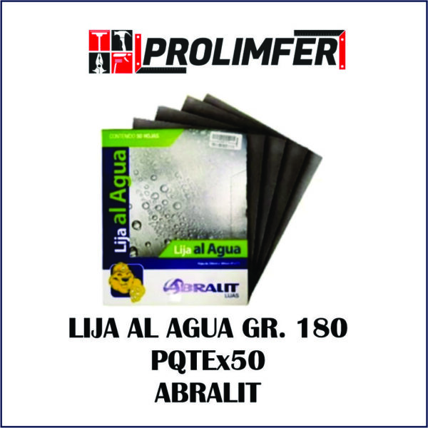 Lija al agua gramo 180 paquete x50und - ABRALIT