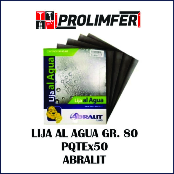 Lija al agua gramo 80 paquete x50und - ABRALIT