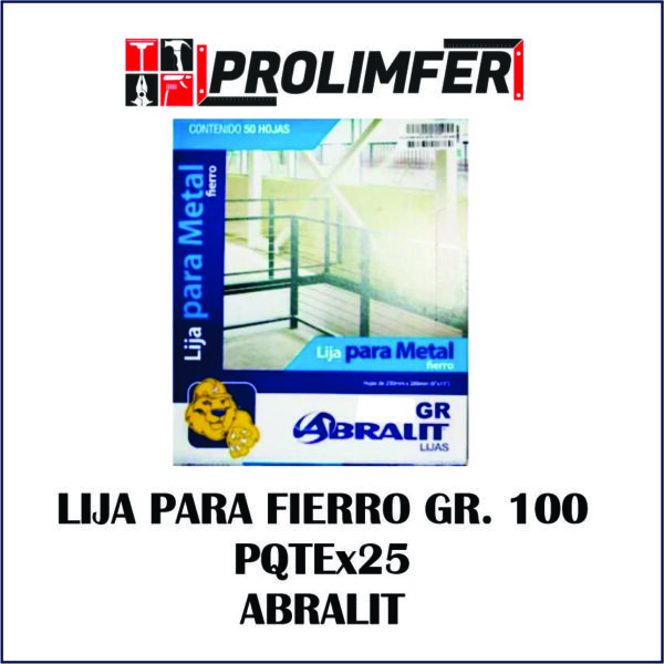 Lija para fierro gramo 100 paquete x25und - ABRALIT